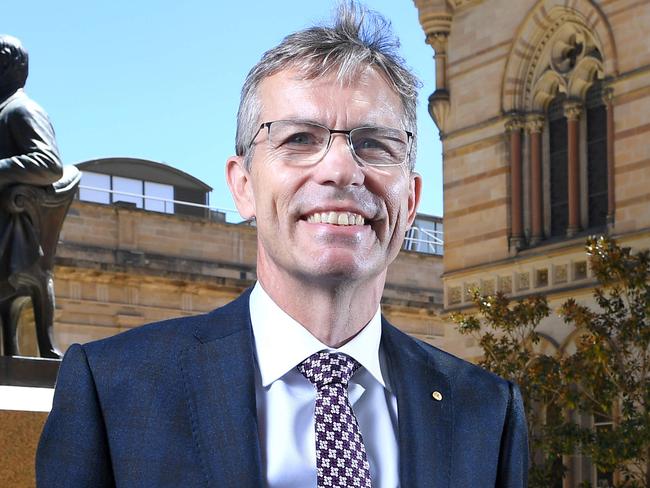 New vice-chancellor of the University of Adelaide Peter Hoj in front of the Mitchell Building at Adelaide University Tuesday February 3,2021.Picture Mark Brake