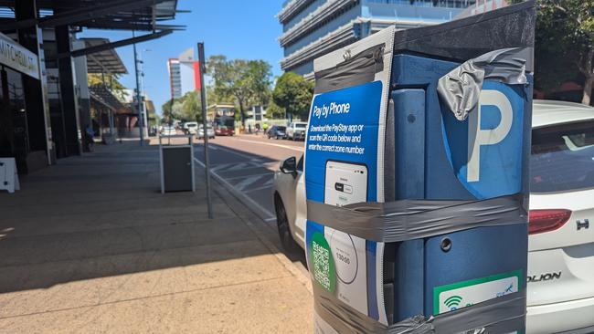 The closure of City of Darwin meters earlier this year to enable upgrades – they ran on 3G, which has shut down – also caused difficulties for city traders. Picture: Alex Treacy