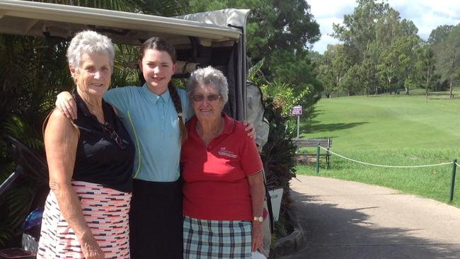 Gympie golfers: Maureen Carroll, Grace Kelleher, Marj Dakin.