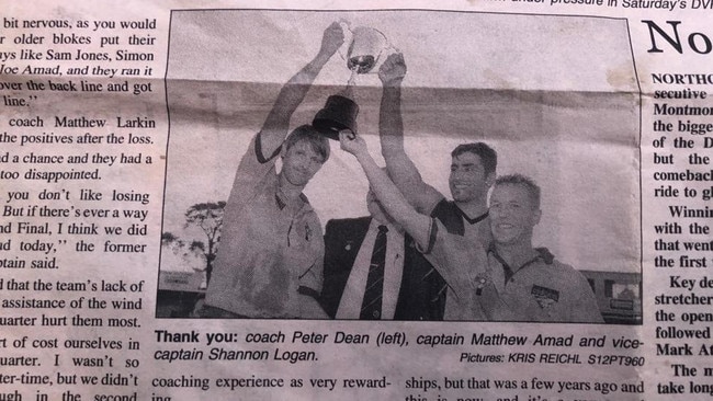 A newspaper clipping after Northcote Park clinched a fourth straight DVFL premiership. Picture: DVFL