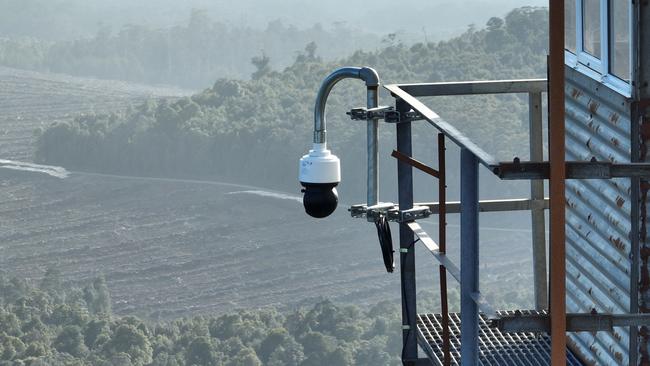 Pano AI bushfire detection camera at Companion Hill in northwest Tasmania. Picture: Supplied.