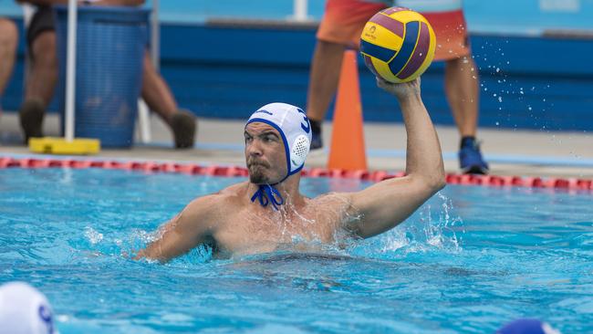 Cornelis Potgieter of Mackay against Sunshine Coast in round five open men Water Polo Queensland 2021 Queensland Country Championships at Milne Bay Aquatic and Fitness Centre, Saturday, February 13, 2021. Picture: Kevin Farmer