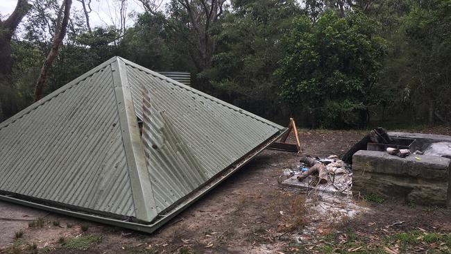 The aftermath of drunken late night hoonery at Manly Dam. Picture: Darren Cotterill (Facebook)