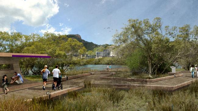 An artist's impression of the Townsville waterfront promenade.