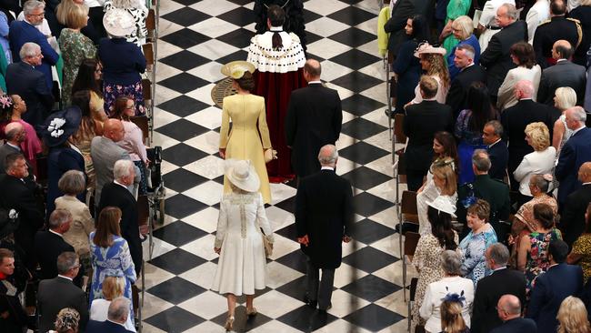 The Duke and Duchess of Cambridge, Camilla, the Duchess of Cornwall and Prince Charles, Prince of Wales walk down the aisle of St Paul’s Cathedral to take their seats for the National Service of Thanksgiving. Picture: Dan Kitwood - WPA Pool/Getty Images