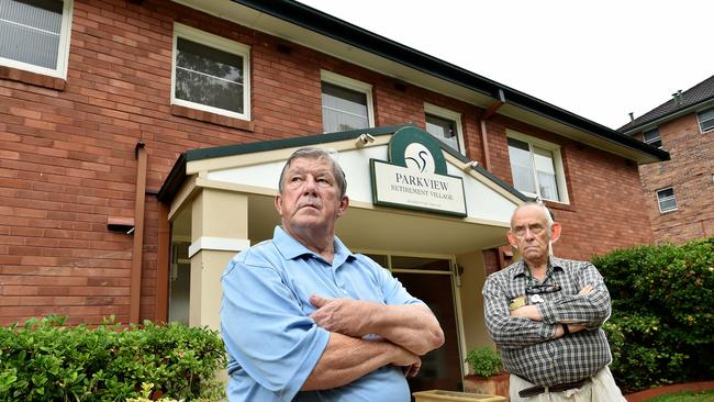 Richard and Stephen, both in their 70s, are being forced to leave their retirement home because the owners want to develop it. Picture: Troy Snook