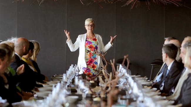 Murdoch Children's Research Institute Director Professor Kathryn North speaking at The Australian's Children's Health Forum in Melbourne in 2019. Stuart McEvoy/The Australian.