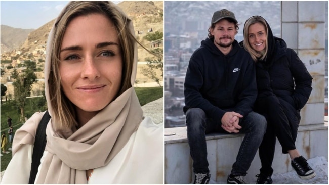 Charlotte and her partner Jim Huylebroek decided to keep the pregnancy a secret until she was safely out of the country. Picture: Instagram