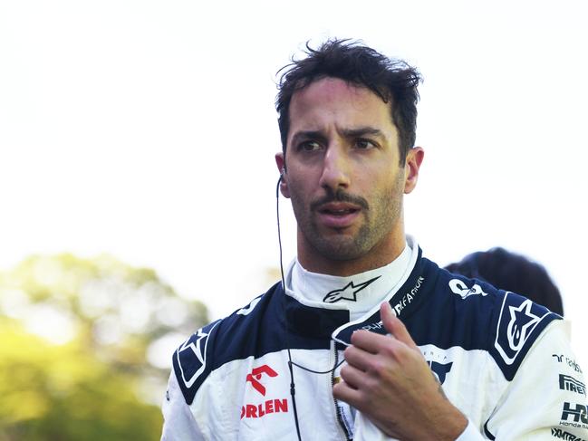 SAO PAULO, BRAZIL - NOVEMBER 04: Daniel Ricciardo of Australia and Scuderia AlphaTauri prepares to drive prior to the Sprint ahead of the F1 Grand Prix of Brazil at Autodromo Jose Carlos Pace on November 04, 2023 in Sao Paulo, Brazil. (Photo by Rudy Carezzevoli/Getty Images)