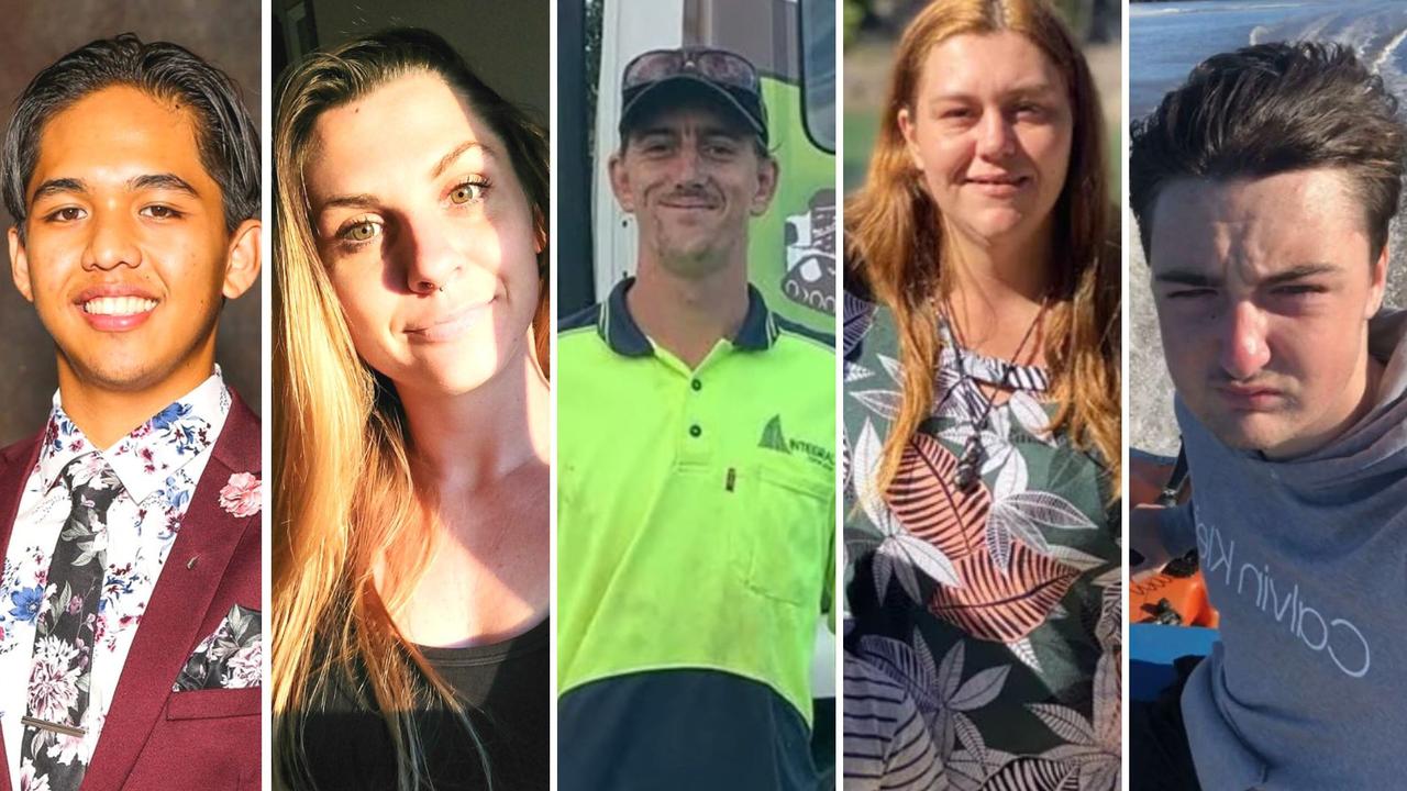 Some of the faces of the 23 people who tragically died on Sunshine Coast roads in 2022.