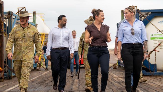 Chief Minister Lia Finocchiaro (second from the right) officially launched NT Defence Week on Friday afternoon. Picture: Country Liberal Party.