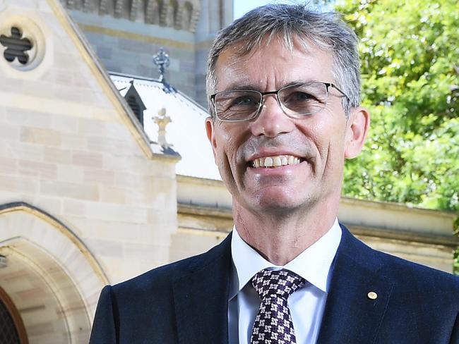 New vice-chancellor of the University of Adelaide Peter Hoj in front of Elder Hall at Adelaide University Tuesday February 3,2021.Picture Mark Brake