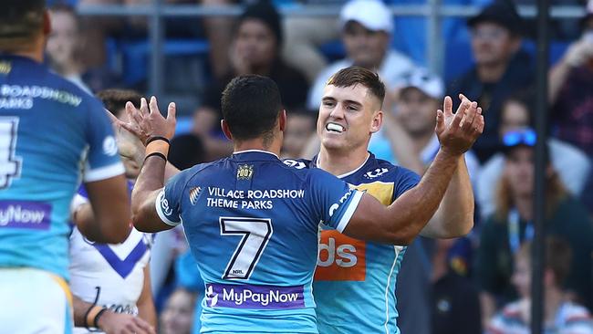 AJ Brimson scored two tries in the win. Picture: Chris Hyde/Getty