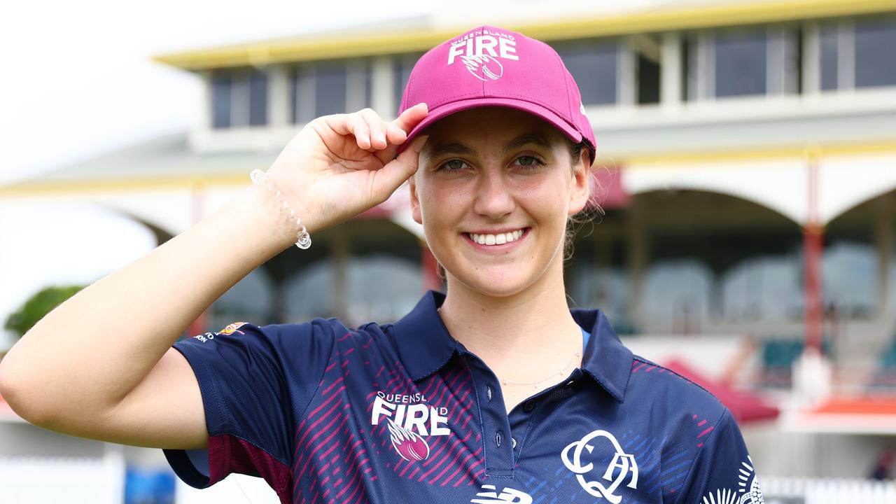 Lilli Hamilton at her Queensland Fire cap presentation. Photo: Chris Hyde/Getty Images.