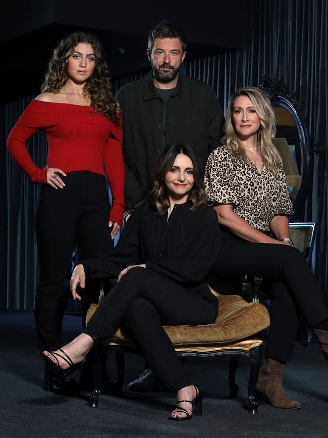 Darren McMullen with Heat co-stars (L-R) Matia Marks, Pia Miranda and Jane Allsop. Picture: Supplied/Channel 10