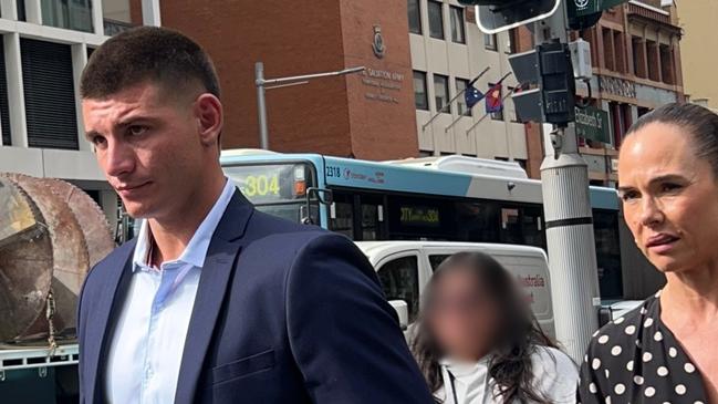Matteo Grassi (left) outside Downing Local Court on Monday.