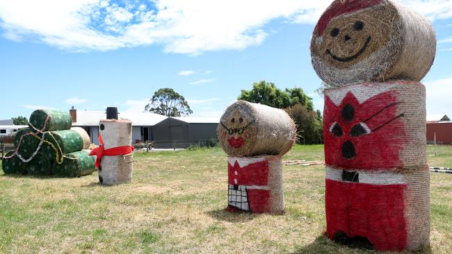 Red Rock Hay Bale Trail, Christmas display, Cororooke. Picture: Yuri Kouzmin.