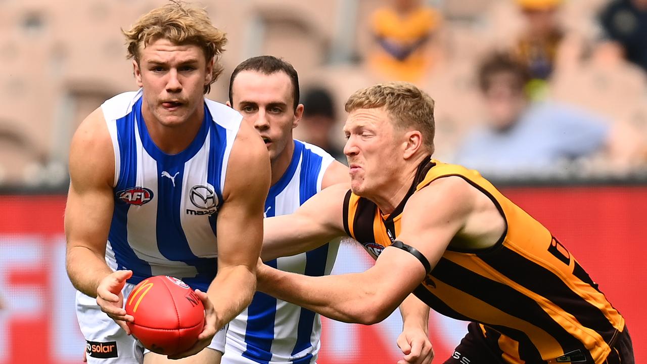 Horne-Francis in action for North Melbourne. Picture: Quinn Rooney/Getty Images