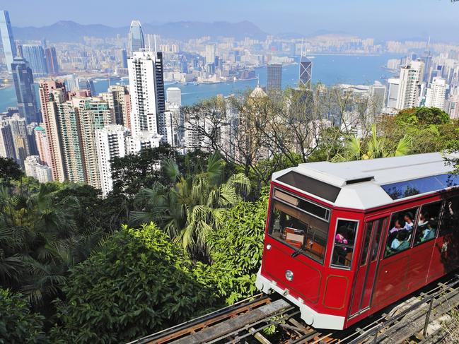 ESCAPE: HONG KONG .. Gail Williams story ..Tourist tram at the Peak, Hong Kong. Picture: iStock