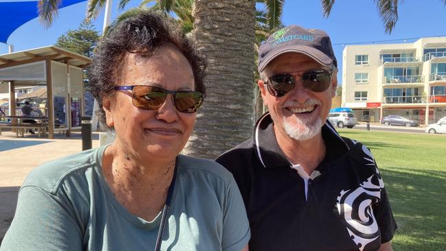 Christies Beach voters Pat and James Needham. Picture: Brinley Duggan