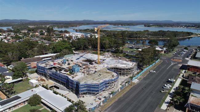 Overhead shot of the stalled Forster Civic Precinct development