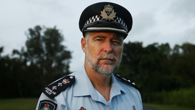 Chief Superintendent Brian Huxley at the scene. Picture: Brendan Radke