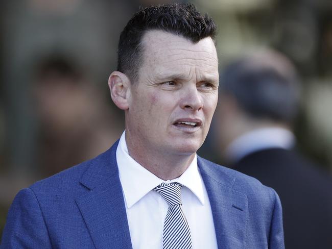 SYDNEY, AUSTRALIA - JUNE 18: Trainer Joe Pride looks on after winning race 6 the NSW Bookmakers Co-op Handicap with Rubinocchi during Sydney Racing at Rosehill Gardens on June 18, 2022 in Sydney, Australia. (Photo by Mark Evans/Getty Images)