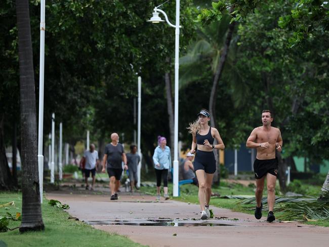 Townsville locals woke early to inspect the damage along The Strand left from TC Kirrily that hit overnight. Pics Adam Head