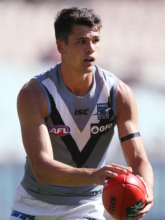 Ryan Burton has made a smooth transition from Hawthorn to Port Adelaide. Picture: Michael Dodge/Getty Images