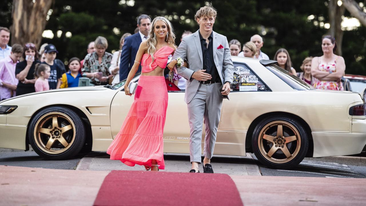 Lucas Paynter and partner Maddy MacDonald at St Mary's College formal at Picnic Point, Friday, March 24, 2023. Picture: Kevin Farmer