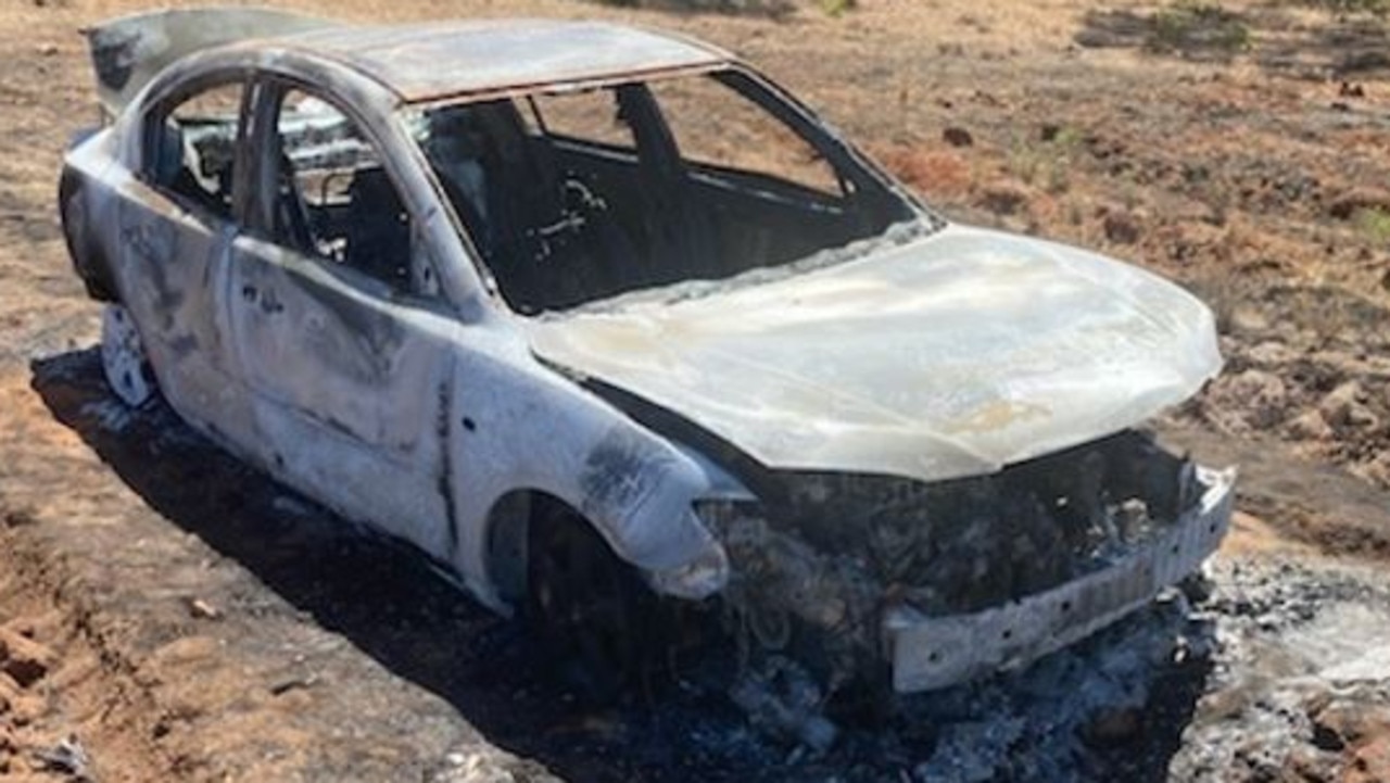 Police have released photos of Mr Nguyen’s burnt out car. Picture: Supplied by WA Police Force.
