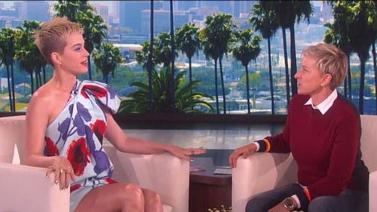 Ellen DeGeneres and Katy Perry on the Ellen Show. Picture: YouTube