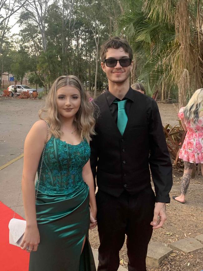 Nick Essery and Natalie Taylor at the Hervey Bay High Anti-formal on November 16, 2023.