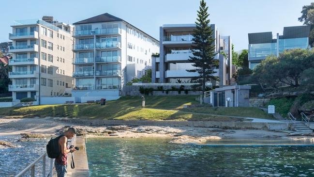 An artist's impression of a proposed apartment development at 5 Lauderdale Ave, Fairlight, behind Fairlight Beach.