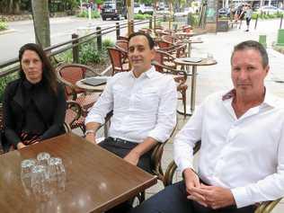 WORRIED: Hastings St Association president Emma Hull, Noosaville Business Association president Joel Laventure and Noosa Junction Association president Michael Tozer are concerned about slow business activity in the tourism off-peaks. Picture: Alan Lander