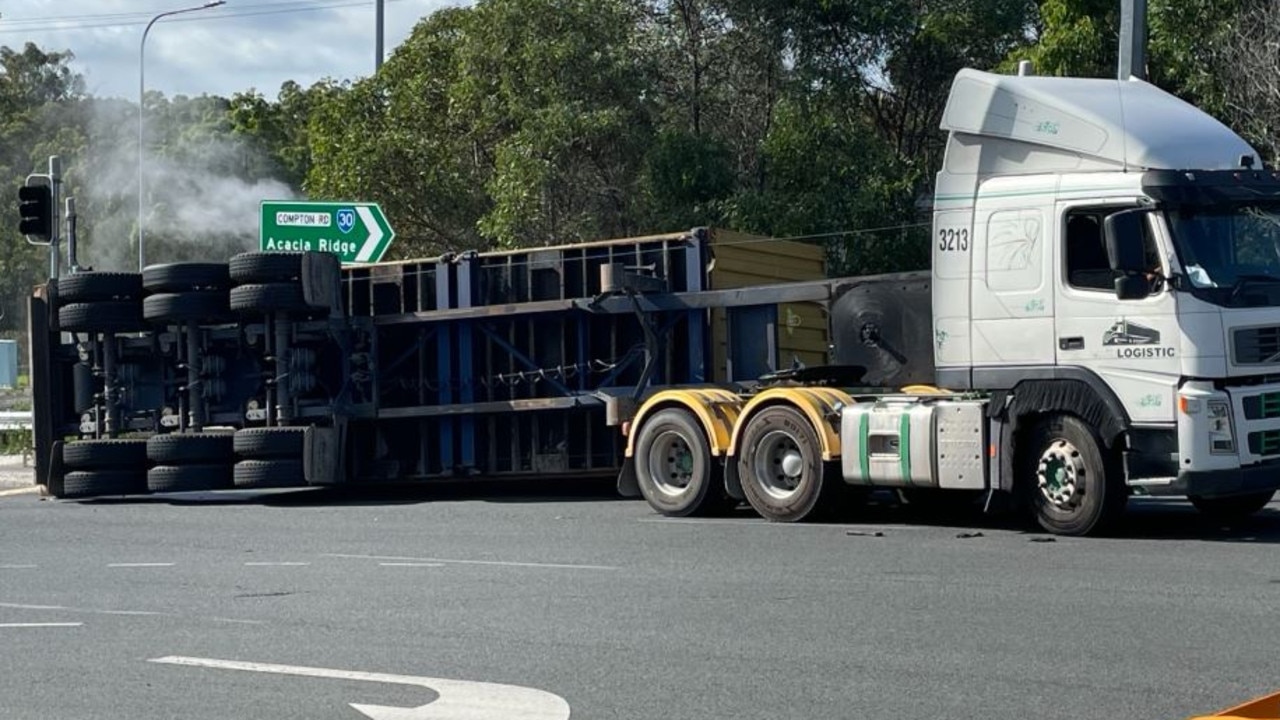 The truck was carrying an erosive liquid. Picture: Queensland Fire Department