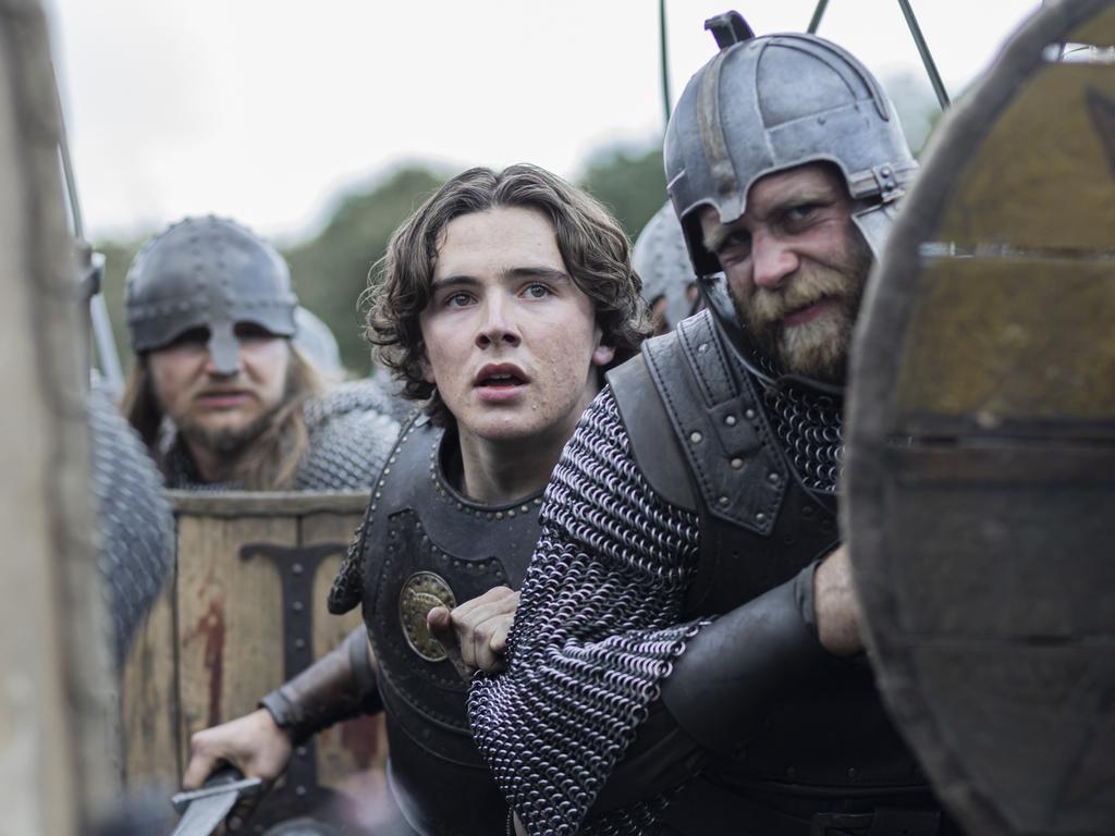 Let me through, it’s dinnertime … Harry Gilby as Aethelstan in The Last Kingdom. Picture: Netflix