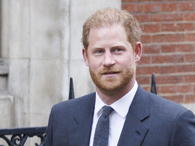 Prince Harry leaves the Royal Courts of Justice in London. Picture: Getty Images