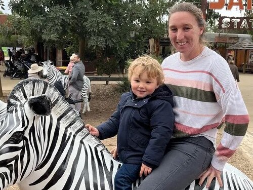 Luka Huddle and his mum, Karin. Picture: Supplied