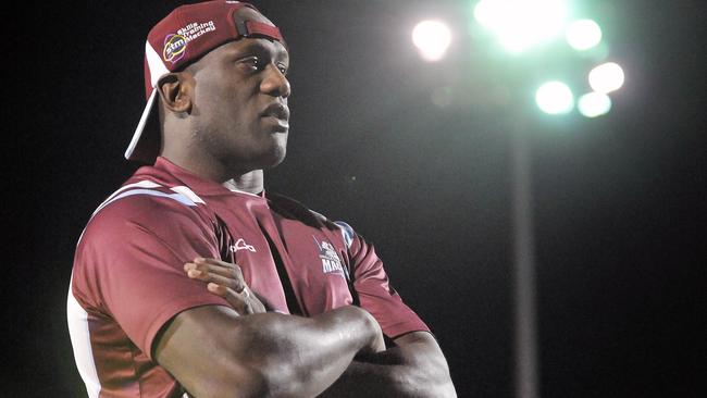 Wendell Sailor at a Mackay Cutters training session in 2012. The retired player who now calls major games said he got goosebumps when he recalled playing on home soil. Picture: Tony Martin