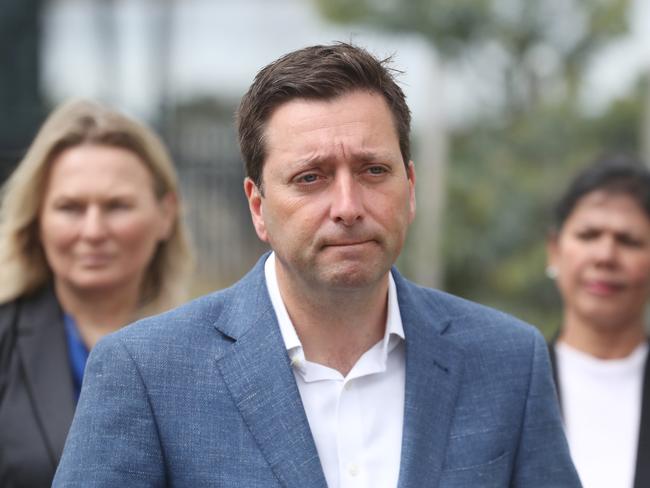 Opposition Leader Matthew Guy has zoomed in on health. Picture: David Crosling