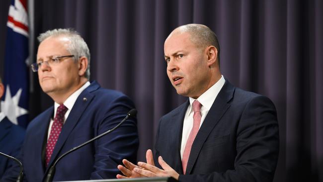 The PM and Treasurer in Canberra, January, 2020. The government prefers platitudes and soundbites to difficult reform, says Adam Creighton (Photo by Rohan Thomson/Getty Images)