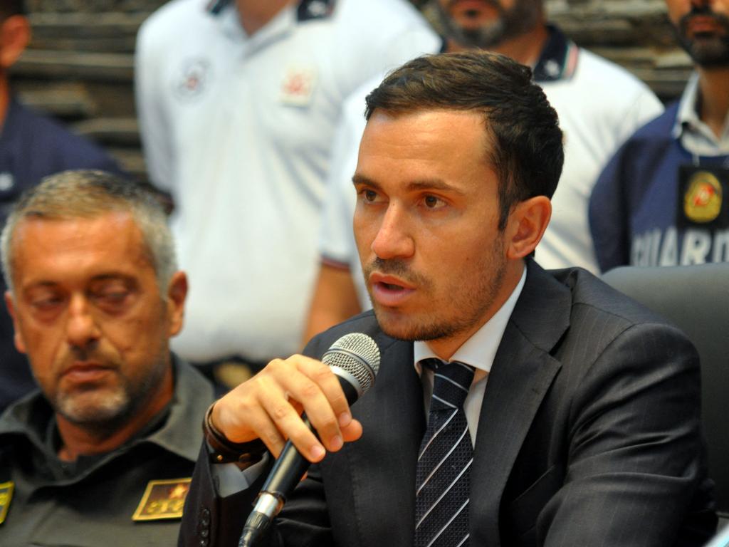 Italian prosecutor Raffaele Cammarano speaks during a press conference on August 24 in Termini Imerese, Sicily. Picture: Alessandro Fucarini / AFP