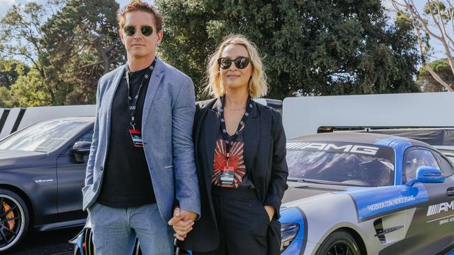 Vincent Fantauzzo and Asher Keddie at the Mercedes-Benz Star Lounge. Pic: Liz Sunshine