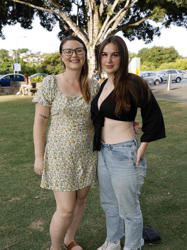 Kirra Cairns and Felicity Jessop at the Ed Sheeran concert at Suncorp Stadium. Picture: Josh Woning
