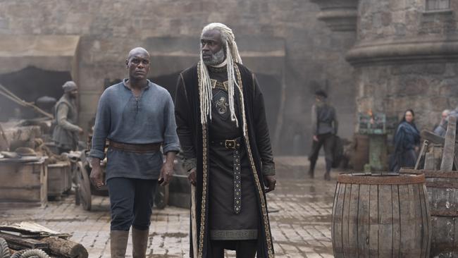 Ahubakar Salim and Steve Toussaint star in House of the Dragon. Picture: Binge/HBO