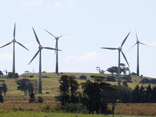 Wind turbines at the Windy Hill wind farm near Ravenshoe, Far North Queensland. PICTURE: BRENDAN RADKE.