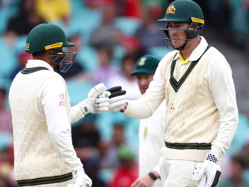 Matt Renshaw (R) has leapfrogged Marcus Harris in the pecking order. Picture: David Gray/ AFP