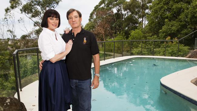 David and Lisa Oldfield, seen here doing their best not to push each other in the pool. Picture: Justin Lloyd