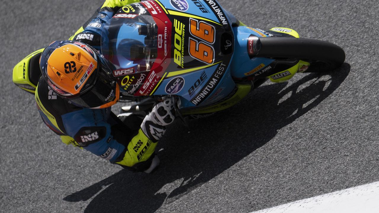 SCARPERIA, ITALY - JUNE 01: Joel Kelso of Australia and BOE Motorsport rounds the bend during the Moto3 practice during the MotoGP Of Italy - Qualifying at Mugello Circuit on June 01, 2024 in Scarperia, Italy. (Photo by Mirco Lazzari gp/Getty Images)